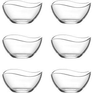 Mevronisshop-Set De Bol En Verre De 310 Ml - Parfait Comme Bol Petit Dejeuner, Saladier En Verre Et Bol A&iquest; Dessert - Re&iquest;Sistant Aux Rayures Bol En Verre, Empilable Coupe A Glace - Neuf