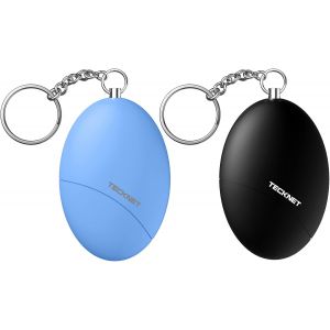 KALANKA-Alarme Personnelle [Pack de 2], Porte Clef Alarme Anti agression portabl-D&eacute;tachable & 140dB Ultra-Loud par Un Simple tirage, adapt&eacute;e aux Femmes/Enfants/Personnes &acirc;g&eacute;es/d&eacute;placement(Noir+Bleu) - Neuf