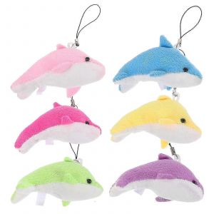 6pcs petits pendentifs dauphin en peluche dauphin suspendu ornements pour sac &agrave; dos sac &agrave; main t&eacute;l&eacute;phone - Neuf