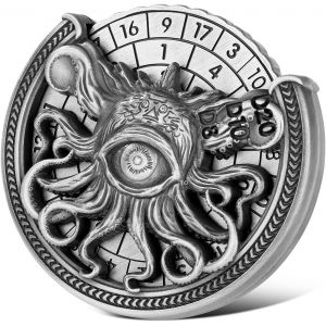 Spinner De Dés Dnd,Pieuvre Borgne Gyroscope,7-En-1 Métallique D&d Dés,Pieuvre Borgne Roulette Dés Spinner,Cadeaux Dnd Avec Boîte Cadeau,Jeu De Rôle,Accessoires De Jeu De Société,Argent Foncé - Neuf