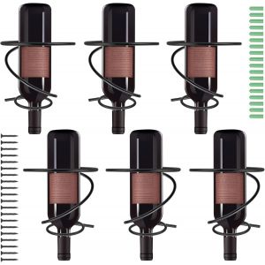 CAUC-Lot de 6 &eacute;tag&egrave;res &agrave; vin murales - Support pour bouteilles de vin rouge avec vis - Organisateur en m&eacute;tal - Neuf