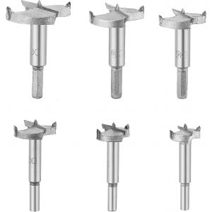 Jeu de 6 forets &agrave; bois en carbure, forets Forstner de 30 &agrave; 60 mm - Neuf