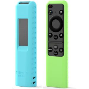 2 pièces Coque télécommande pour Samsung 2023 SolarCell TM2360E BN59-01432J BN59-01432A Coque télécommande pour Samsung Neo QLED OLED TV TM2361E Remote Cover avec cordon (bleu + vert) - Neuf
