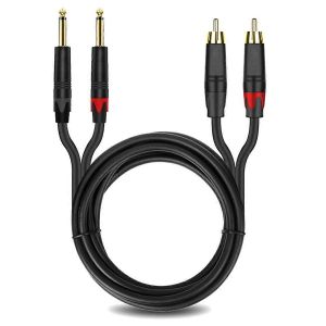 Câble audio HiFi stéréo 6.35mm vers 2 RCA Câble Répartiteur en Y - Neuf