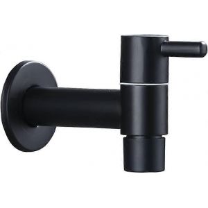 Robinet D'&eacute;vier Mural,Robinet D'&eacute;tang De Vadrouille Noir,Robinet D'eau Froide De Salle De Bain,Salle De Bain De Balcon,Robinet D'&eacute;vier De Jardin Vintage (Noir) - Neuf