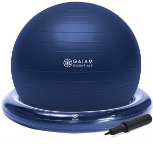 Essentials Ballon d'&eacute;quilibre avec kit pour base,ballon de yoga pour s'asseoir avec base circulaire gonflable pour laaison ou le bureau,pompe &agrave; air incluse - Neuf