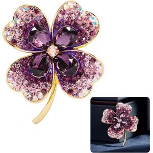 Kjdal-Broche Femme Vetement,Broche Pour Dames,Broche Trèfle,Broche En Cristal,Accessoires Vestimentaires,Broche À Épingle De Sûreté,Pour Le Dîner,La Fête D'anniversaire - Neuf