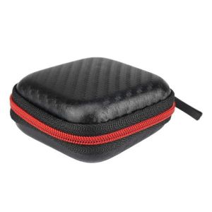 Lot De 8 Sacs De Rangement Portables Pour C&acirc;bles D'&eacute;couteurs Et Chargeurs - Noir Et Rouge, 7,5 X 7,5 X 3 Cm - Neuf