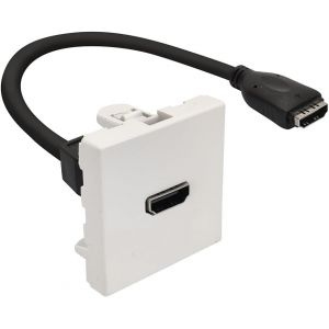 KALANKA-37267 Plastron HDMI 45x45 F/F femelle câble 20 cm Blanc - Neuf