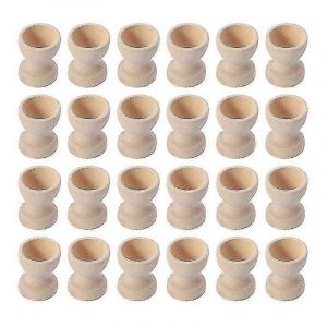 24pcs Porte-Oeufs En Bois Coquetiers Oeufs Supports De Stockage D'oeufs Coquetiers De Pâques Pour La Maison - Neuf