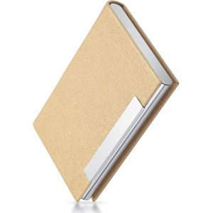 1 Pcs Porte Carte de Visite(Or) Professionnel pour Hommes Femmes Support Carte de Visite avec Fermeture Magnétique Etui Carte Bancaire - Neuf