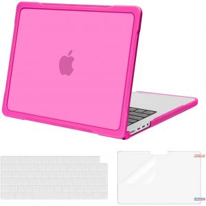 Compatible avec MacBook Pro 14 2025 2024 2023 2022 2021 M4 M3 M2 M1 A3112 A3185 A3401 A2918 A2992 A2779 A2442,Coque Rigide Anti-Rayures en TPU Souple&ClavierCover&Film d'écran,Rose Rouge - Neuf