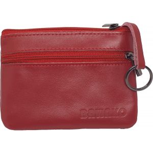 CAUC-Porte-Monnaie en Cuir v&eacute;ritable, Fermeture &eacute;clair, Trois Compartiments, pour Cartes et pi&egrave;ces, pour Homme et Femme, Mini Portefeuille &agrave; Fermeture &eacute;clair (Rouge) - Neuf