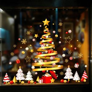 No&euml;l Autocollants Grande Fen&ecirc;tre De Verre Autocollants De No&euml;l Arbre Stickers Muraux D&eacute;coratifs Windows &Eacute;lectrostatique Flocon De Neige Autocollants Pour Fen&ecirc;tres - Neuf