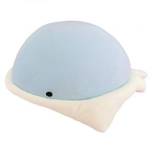 Poup&eacute;e de raie de dessin anim&eacute;, jouet en peluche, raie manta de l'oc&eacute;an, oreiller animal, coussin de canap&eacute;-bleu - Neuf