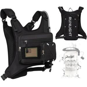 Jgd-Gilet De Course, L&eacute;ger, R&eacute;glable, Poche Poitrine Avec &Eacute;tui Pour Pistolet, Poche Avec Poche &Agrave; Eau De 1,5 L, Gilet D'hydratation R&eacute;fl&eacute;chissant Pour Homme Et Femme Pour La Randonn&eacute;e Au Marathon (Noi - Neuf