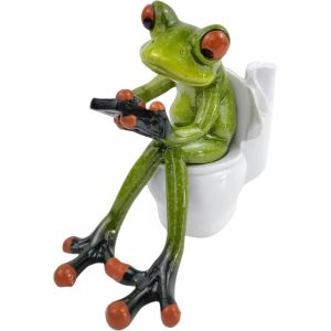 Figurines de grenouille d&eacute;coratives amusantes et cr&eacute;atives en r&eacute;sine - Neuf