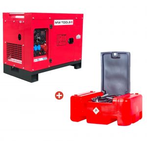 Groupe &eacute;lectrog&egrave;ne diesel 10kW + station de ravitaillement 210L MW Tools DG100EPACK1 - Neuf