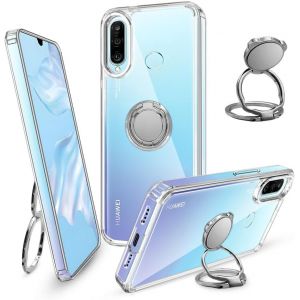 acdsgd-Transparente Housse pour Huawei P30 Lite Coque avec Anneau, Support Rotatif 360 &deg;, Slim Transparente Case Protection Antichoc Silicone Souple TPU &Eacute;tuis pour Huawei P30 Lite&iquest; - Neuf