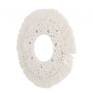Decoration murale en macrame, elegante, tricotee a la main, ronde, en fil de coton, style boheme, tissee, pour la maison - Neuf