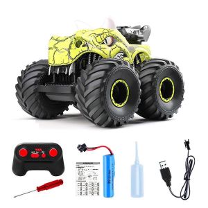Jouets de voiture de dinosaure télécommandés pour enfants garçons,camion RC 2,4 GHz vert - Neuf