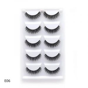 Ore-5 Paires Multipack 3d Doux Vison Cheveux Faux Cils À La Main Vaporeux Moelleux Longs Cils Naturel Yeux Maquillage Outils Faux H13 E08 E01-5 Pairs-E-06- - Neuf
