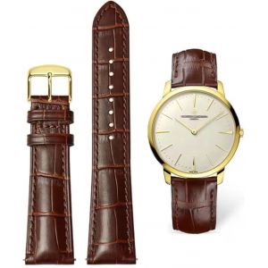 Bracelets De Montre Cuir Crocodile Grain Cuir V&eacute;ritable Souple Et Durable Bracelet De Remplacement En Acier Inoxydable M&eacute;tal Argent Or Boucle Hommes Dames Montre Bracelet (12mm-24mm) - Neuf