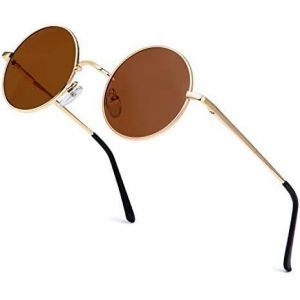 Tianyi-Lunette De Soleil Homme Femme Lunette De Soleil Ronde Polaris&eacute; Cadre M&eacute;tallique Avec Uv 400 - Neuf