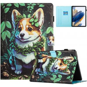 Coque Pour Tablette Samsung Galaxy Tab A9 8.7 Pouces (Sm-X110/ Sm-X115) Etui Galaxy Tab A9 Housse Pu Cuir Flip Support Portefeuille Protection Coque, Corgi[Coq9123579] - Neuf
