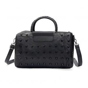 Femmes de mode de PU de Place Rivet Sac &agrave; main Messenger Sling Sac &agrave; Bandouli&egrave;re pour un Usage Quotidien et D&eacute;contract&eacute; Sorties en Noir - Neuf