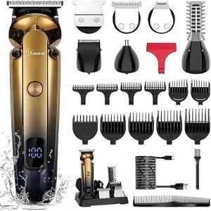 Kit Tondeuse &Agrave; Barbe Professionnel Avec Zero Gap T-Blade Tondeuse Rasoir &Eacute;lectrique Pour Le Nez Oreille Barbe Hommes Body Tondeuse Imperm&eacute;able &Agrave; L'eau Sans Fil Beauty Kit 6 En 1 - Neuf