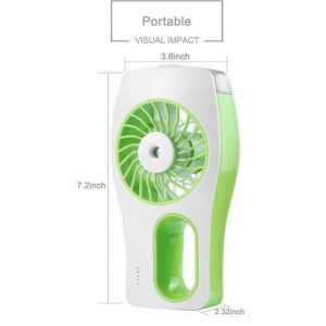 Ventilateur de refroidissement à brume USB portatif, humidificateur, diffuseur d'huile, mini ventilateur de réapprovisionnement de beauté | Bleu et vert - Neuf
