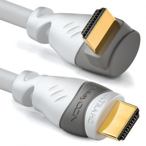 7,5m Câble HDMI Coudé (Angle 90°)-UHD 4K HDR 1080p 2160p EARC-pour TV,Barre de Son,Moniteur,PC,Ordinateur Portable,Projecteur,PS5,Xbox-Blanc - Neuf