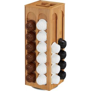 distributeur capsule Dolce Gusto,rotatif,porte capsules Dolce Gusto,bambou,HLP: 40,5x14x14 cm,nature - Neuf