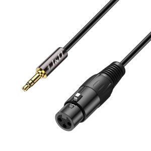 C&acirc;ble Microphone XLR vers 3,5 mm,Adaptateur &Eacute;quilibr&eacute; XLR Femelle Plaqu&eacute; Or vers TRS M&acirc;le 3,5 mm,Coque Robuste,Compatible Appareil Photo DSLR,Cam&eacute;scopes,Carte Son Ordinateur,2,7 M&egrave;tres - Neuf