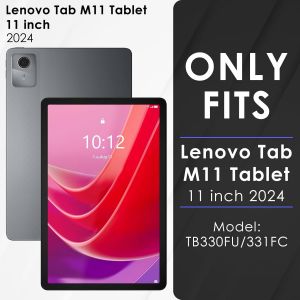 Kalanka-Coque Étui Pour Tablette Lenovo Tab M11 (11"") 2024 Tb330fu/331fc, Avec Porte-Stylo, Housse Cover Case De Protection Fin Et Rigide, En Cuir Tpu Souple, Visualisation Multi-Angle - Neuf