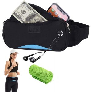 JGD-Femme Homme Banane de Sport Etanche Sacoche Ceinture de Course Sac Pochette Running Belt R&eacute;glable pour Argent Passeport Billets T&eacute;l&eacute;phone Portable, Convient pour Escalade V&eacute;lo Voyage Jogging - Neuf