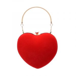 Pochette de mariage pour femme, pochette c?ur rouge, sac de soirée, mini sac fourre-tout élégant pour cocktail, bal de promo, sacoche - Neuf