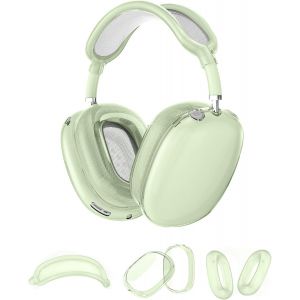 Coque TPU Transparente 3 en 1 pour Apple AirPods Max, &Eacute;tui TPU Souple avec Protection Coussinets d'oreilles Souple, Arceau, Anti-Rayures, Anti-poussi&egrave;re(Vert Clair) - Neuf