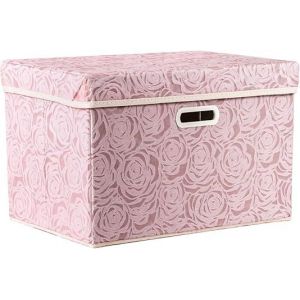 Rose 25 X 20 X 17 Cm Grandes Boîtes De Rangement Pliables Avec Couvercles [1 Paquet] Boîte De Rangement Décorative En Tissu Organisateur De Cube - Neuf