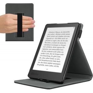 GUOP-&Eacute;tui Pour Liseuse &Eacute;lectronique Compatible Avec Kobo Aura Edition 2 - &Eacute;tui Housse Rabat Liseuse Simili Cuir Noir - Neuf
