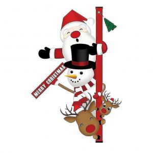 1pc D&eacute;calcomanies Murales Sur Le Th&egrave;me De No&euml;l D&eacute;calcomanies D&eacute;coratives De Porte De Bonhomme De Neige Cr&eacute;atif - Neuf