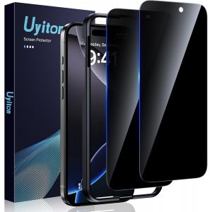 KAL-Pour Iphone 16 Pro Protection D'&Eacute;cran Anti-Espion, 2 Pi&egrave;ces Film Duret&eacute; 9H 30&deg; Protection Privacy Anti-Rayures Anti-Espion Protection Pour Iphone 16 Pro - Neuf