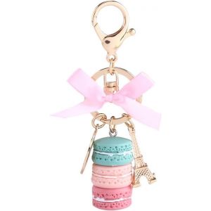 asas-Macaron Porte-Clés Tour Eiffel Sac Pendentif Résine Porte-Clés Gâteau Porte-Clés Mignon Portefeuille Décoration,Vert - Neuf