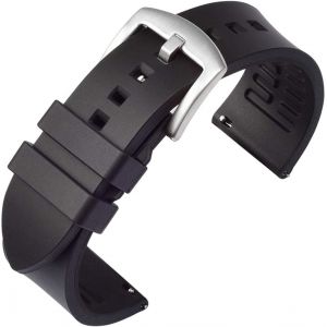 Kal-Bracelet De Montre De Sport, Bracelet De Remplacement De Bande De Montre À Dégagement Rapide En Caoutchouc Fluoré Fkm Pour Montre De Sport 19mm 20mm 21mm 22mm 24mm For Men Women - Neuf