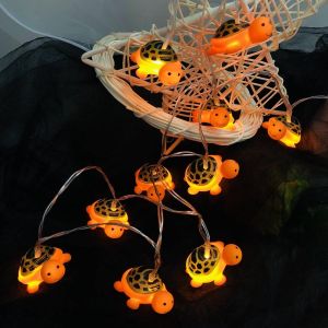 Kal-Tortue Guirlande De 10 Led De Noël, Lumières Décoratives Pour Enfants, Lumières De Nuit, Pour École, Jardin, Chambre D'enfant (1,65 M/10 Led, Mer Tortue) - Neuf