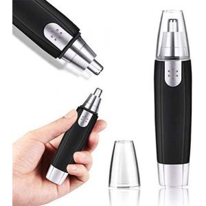 Tondeuse nez/oreilles, épilateur de poils de nez, étanche, à piles, indolore, tondeuse à sourcils rotative avec tête de coupe rotative - Neuf