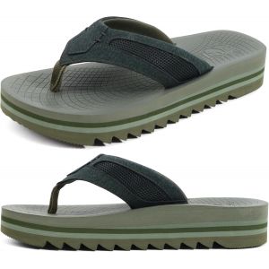 Fchhk-Tongs Homme Soutien De Voûte Plantaire Sports Flip Flops Été Plage Piscine Plates Sandales Semelle En Caoutchouc Antidérapante Taille 40-49 Eu - Neuf