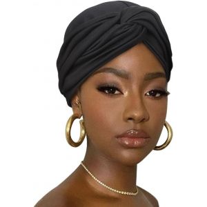 Tzf-Turban Pour Femmes En Douceur Doublé Turban En Jersey Extensible Headwrap Léger Respirant Couleur Unie - Neuf