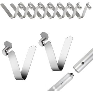 Letnerny-10 Pcs Clips &Agrave; Ressort Pour Tente De Kayak Clip &Agrave; Ressort &Agrave; Bouton-Poussoir T&eacute;l&eacute;scopique Verrouillage Tube P&ocirc;le Clips Bouton-Poussoir Pour Tente,Auvent De Camping,Parapluie Camping - Neuf
